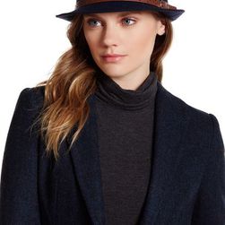 Accesorii Femei David Young Cloche Faux Leather Band Hat NAVY