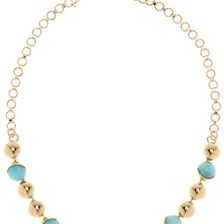 Cole Haan 12K Gold Plated Station & Stone Collar Necklace GOLDT