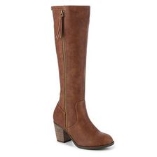 Incaltaminte Femei Crown Vintage Pilot Zip Wide Calf Boot Cognac