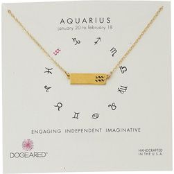 Dogeared Aquarius Zodiac Bar Necklace Gold Dipped