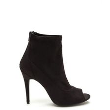 Incaltaminte Femei CheapChic Sleek Finish Heeled Peep-toe Booties Black