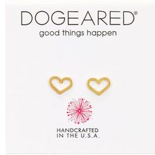 Dogeared 14K Gold Plated Sterling Silver Open Heart Stud Earrings GOLD