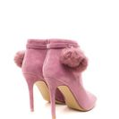 Incaltaminte Femei CheapChic Fluff Up Pom-pom Peep-toe Booties Mauve