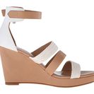 Incaltaminte Femei Armani Jeans Leather and Woven Eco Leather Wedge White