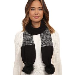 Accesorii Femei UGG Classic Marled Scarf w Sequins and Fur Pom Black Multi