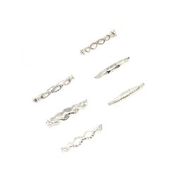 Bijuterii Femei Forever21 Etched Midi Ring Set Silver