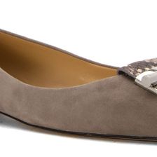 Michael Kors Gloria Ballet Pearl Grey Kid Suede/Snake