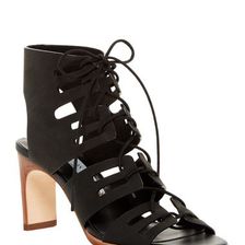 Incaltaminte Femei Matt Bernson Miro Heel Sandal BLACK OILED LEATHER