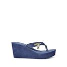 Incaltaminte Femei GUESS Selbee Wedge Flip-Flops dark blue fabric