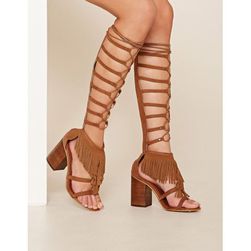 Incaltaminte Femei Forever21 MIA Ricarda Lace-Up Sandals Tan