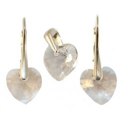 Set argint silver shade 925, cu Swarovski Elements, Heart, 10 mm