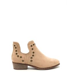 Incaltaminte Femei CheapChic All U Grommet Trim Chunky Booties Natural