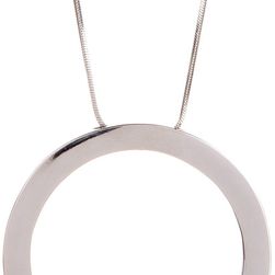 14th & Union Snake Chain Open Circle Pendant Necklace RHODIUM