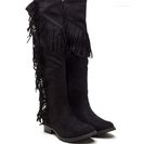 Incaltaminte Femei CheapChic Fringe Fan Faux Suede Boots Black