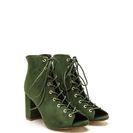 Incaltaminte Femei CheapChic Set To Launch Faux Suede Lace-up Booties Huntergreen