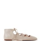 Incaltaminte Femei French Connection Barley Sugar Square Kamilla Toe Ghillie Lace-Up Flats Barley Sugar