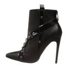 Incaltaminte Femei Just Cavalli Calf and Patent Leather Snake Ankle Boot Black