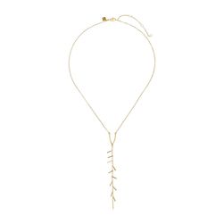 Rebecca Minkoff Bar Fringe Y Necklace Gold Toned