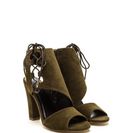 Incaltaminte Femei CheapChic Strong Angles Faux Suede Chunky Heels Olive