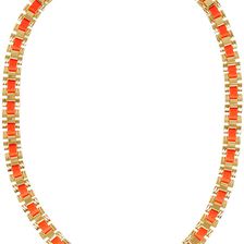 Trina Turk Woven Leather Necklace GOLD PL-MD RED
