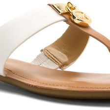 Michael Kors Hamilton Flat Sandal Suntan/Optic White Vachetta
