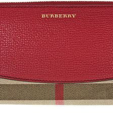 Burberry House Check Sartorial Leather Wallet - Military Red N/A