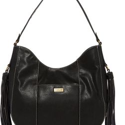 CARLOS by Carlos Santana Tatum Scoop Side Fringe Hobo BLACK