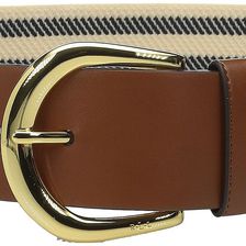 Ralph Lauren Stripe Stretch 3" Belt Navy/Natural