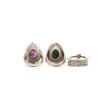 Bijuterii Femei Forever21 Faux Stone Ring Set Bsilverpurple