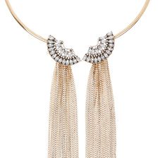 Eye Candy Los Angeles Fringe Collar Necklace GOLD