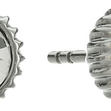 Fossil Glitz Coin Edge Stud Earrings Silver