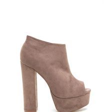 Incaltaminte Femei CheapChic In The City Chunky Peep-toe Booties Taupe