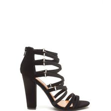 Incaltaminte Femei CheapChic Crisscross Off Strappy Chunky Heels Black