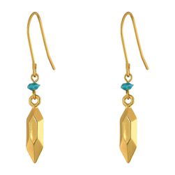 Ralph Lauren Golden Opulence Small Metal Nugget Drop Earrings Gold/Turquoise