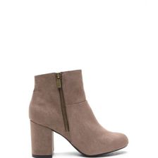 Incaltaminte Femei CheapChic You\'re Blocked Faux Suede Booties Taupe