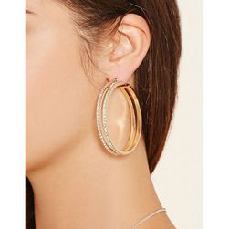 Bijuterii Femei Forever21 Rhinestone Cutout Hoop Earrings Goldclear