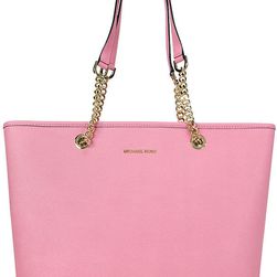Michael Kors Jet Set Top Zip Saffiano Leather Tote - Misty Rose N/A