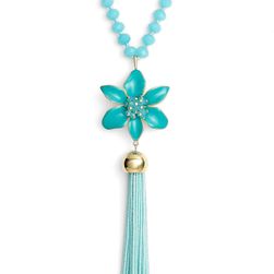 Kate Spade New York 'Lovely Lilies' Pendant Necklace TURQUOISE