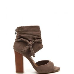 Incaltaminte Femei CheapChic Tassel Takeover Slouchy Faux Suede Heels Taupe