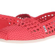 Incaltaminte Femei TOMS Woven Classics Red Satin Woven