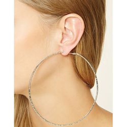 Bijuterii Femei Forever21 Etched Hoop Earrings Silver