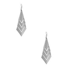 Bijuterii Femei GUESS Silver-Tone Chevron Linear Earrings silver