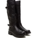 Incaltaminte Femei CheapChic Not Two Much Buckled Riding Boots Black