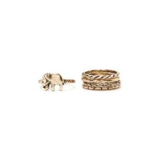 Bijuterii Femei Forever21 Burnished Elephant Ring Set Antique gold