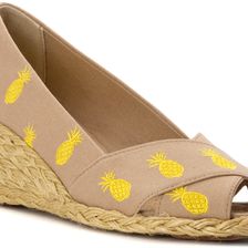 Ralph Lauren Cecilia Khaki/Yellow Canvas Embossed Critters