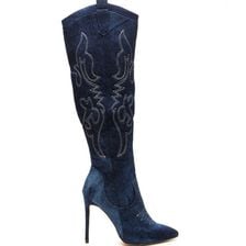 Incaltaminte Femei CheapChic West World Pointy Denim Boots Denim