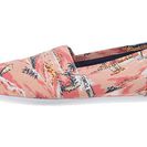 Incaltaminte Femei TOMS Printed Palms Classics Coral Canvas Printed Palms