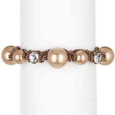 Givenchy Faux Pearl & Crystal Chain Bracelet BG-BLUSH-CRY