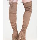 Incaltaminte Femei CheapChic Drawstring Me Along Over-the-knee Boots Taupe