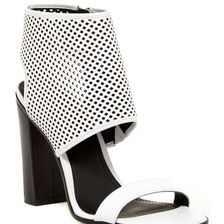 Incaltaminte Femei Pour La Victoire Georgette Ankle Wrap Heel Sandal WHITE PERFORATED LEATHER